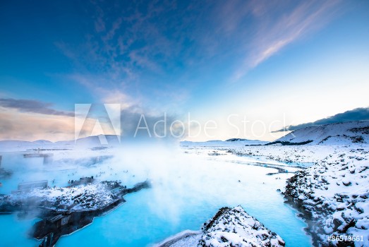 Picture of Blue lagoon hot spring spa one of main tourist attraction in Reykjavik Iceland